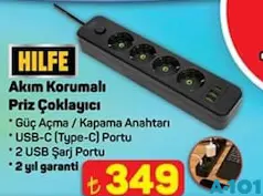 HİLFE AKIM KORUMALI PRİZ ÇOKLAYICI